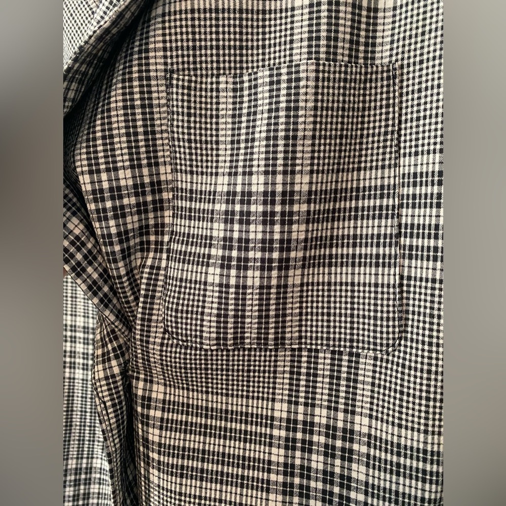 Zara Blush Pink & Black Plaid Double Breasted Stretch Blazer with belt Small - Picture 8 of 13